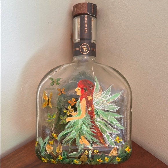 Hand Crafted Other - Hand-Painted Fairy Glass Bottle